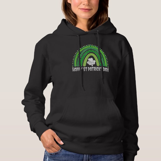 Pull À Capuche Joyeux St Patrick S Day Rainbow Irish Shamrock Lep (Devant)