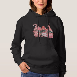 Pull À Capuche Joyeux Valentines Jour Tomte Trois Coeurs Rose Gar