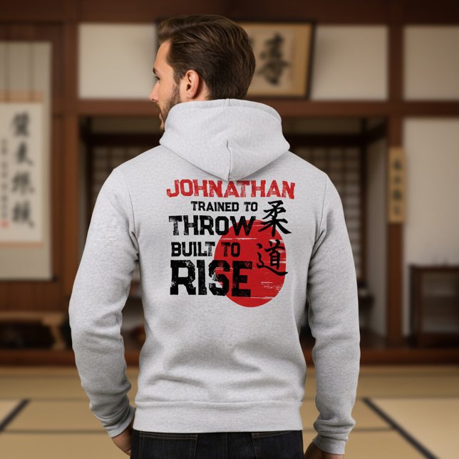 Pull À Capuche Judo - Entraîné à Jeter - Construit pour S'élever (Créateur téléchargé)