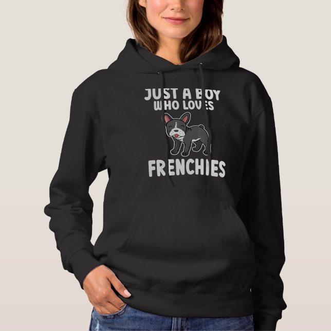 Pull À Capuche Juste un garçon qui aime French Chien French Bulld (Devant)