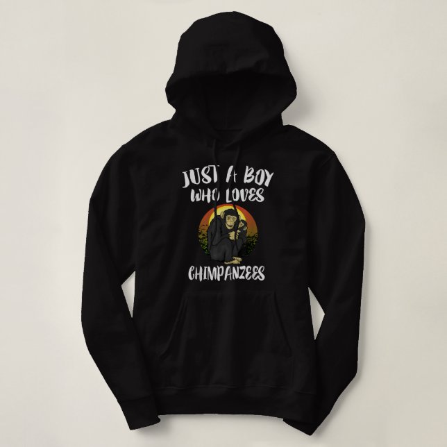 Pull À Capuche Juste Un Garçon Qui Aime Les Chimpanzés Cadeau (Design devant)