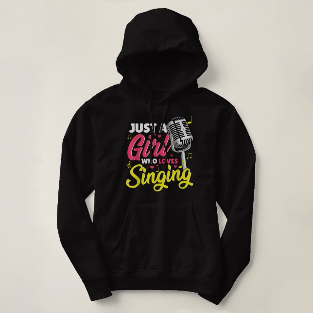 Pull À Capuche Juste Une Fille Qui Aime Chanter Des Comédies Musi (Design devant)