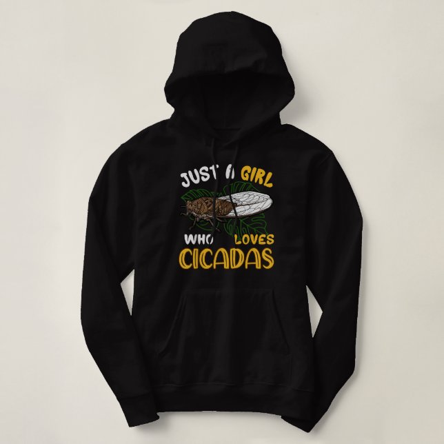 Pull À Capuche Juste une fille qui aime Cicadas mignonne animal a (Design devant)