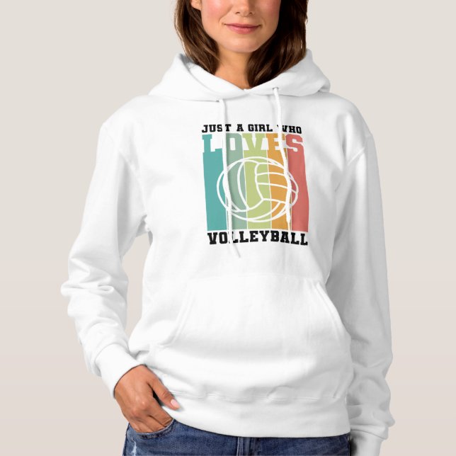 Pull À Capuche Juste une fille qui aime le volleyball (Devant)