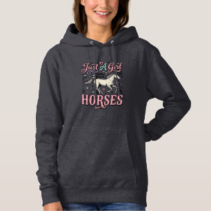 Pull À Capuche Juste Une Fille Qui Aime Les Chevaux Design Vector