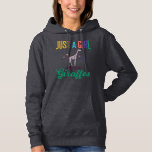 Pull À Capuche Juste une fille qui aime les girafes vintage vecte