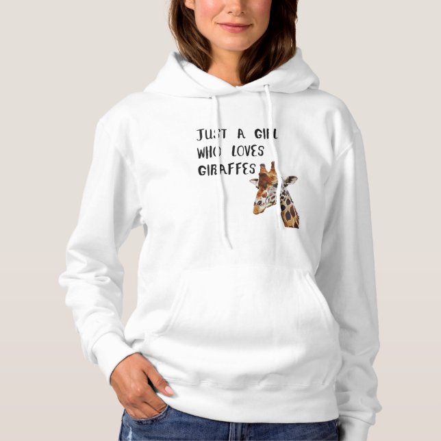 Pull À Capuche Juste Une Fille Qui Aime Les Giraffes Mignonne Gir (Devant)