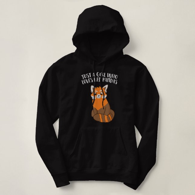 Pull À Capuche Juste une fille qui aime les pandas rouges   (Design devant)