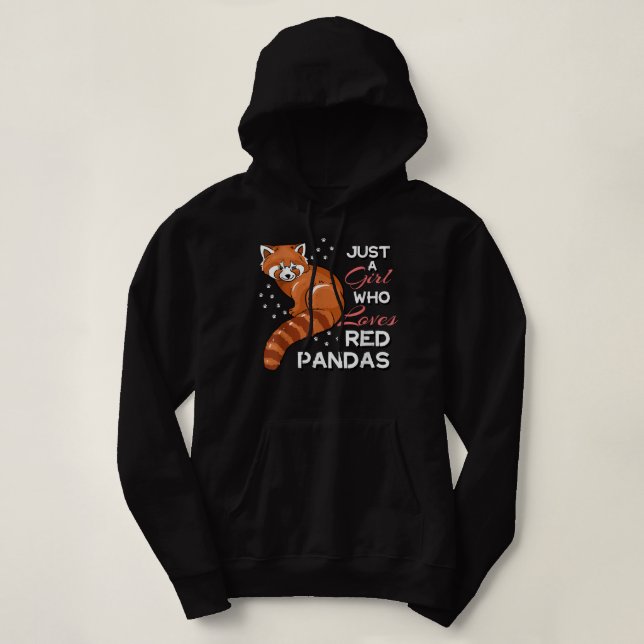 Pull À Capuche Juste Une Fille Qui Aime Les Pandas Rouges Drôle P (Design devant)