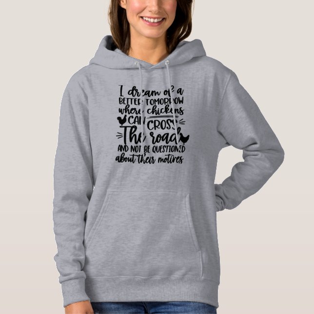 Pull À Capuche Juste une fille qui aime poulets folle dame poule (Devant)