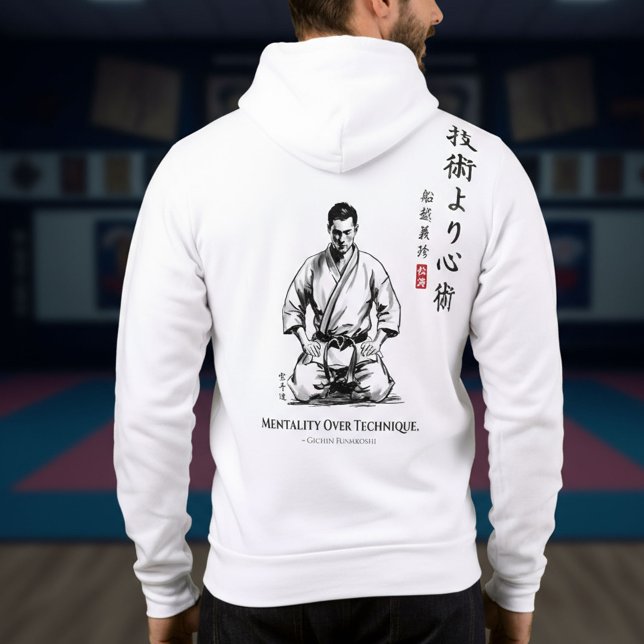 Pull À Capuche Karate 5e Précepte - Mentalité avant la Technique (Créateur téléchargé)