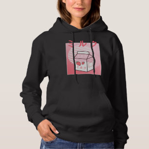 Pull À Capuche Kawaii Vache Rétro Milkshake à la fraise japonaise