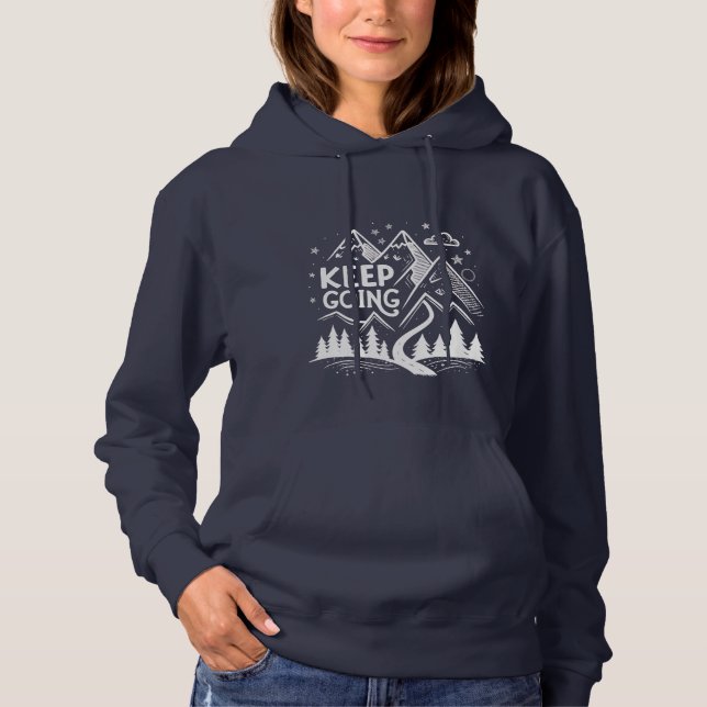 Pull À Capuche Keep Going Mountain Hoodie – Hand-Drawn Geometric2 (Devant)
