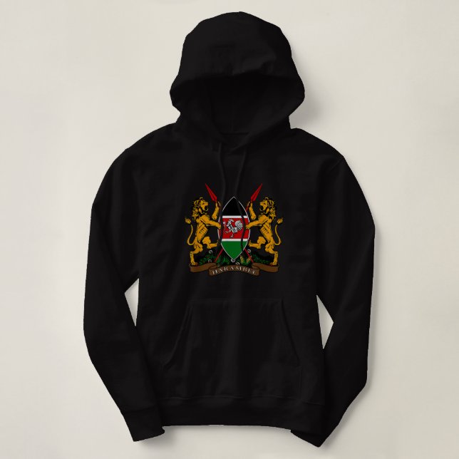 Pull À Capuche Kenya Armoiries Drapeau souvenir Nairobi (Design devant)