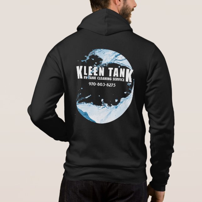 Pull À Capuche Kleen Tank Blue avec dos à motif à glissière avant (Dos)