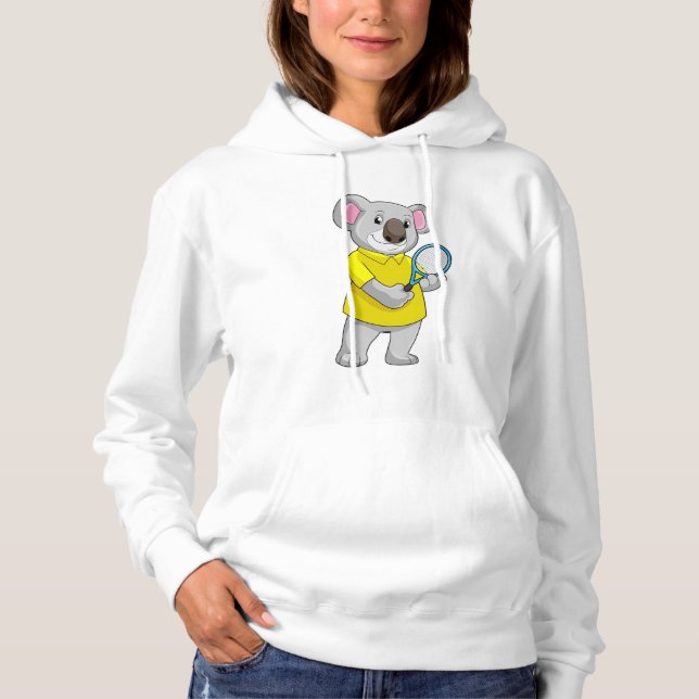 Pull À Capuche Koala à Tennis avec raquette de tennis (Devant)