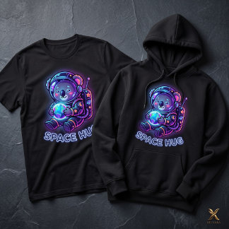 Pull À Capuche Koala Astronaute de l'Espace Mignon Galaxie Lumine