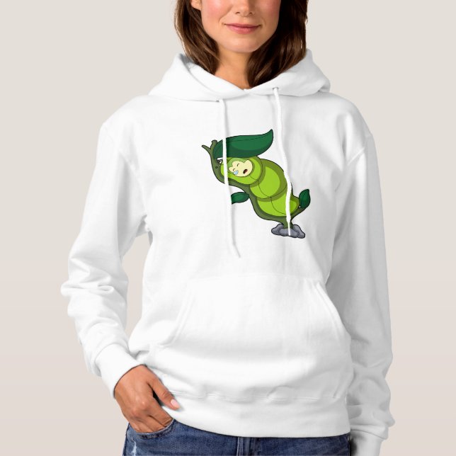 Pull À Capuche La chenille au coucher avec la feuille (Devant)