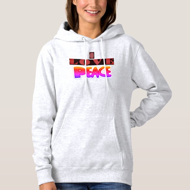 Pull À Capuche La Force Tranquille | "J'aime la paix" Inspirant (Devant)