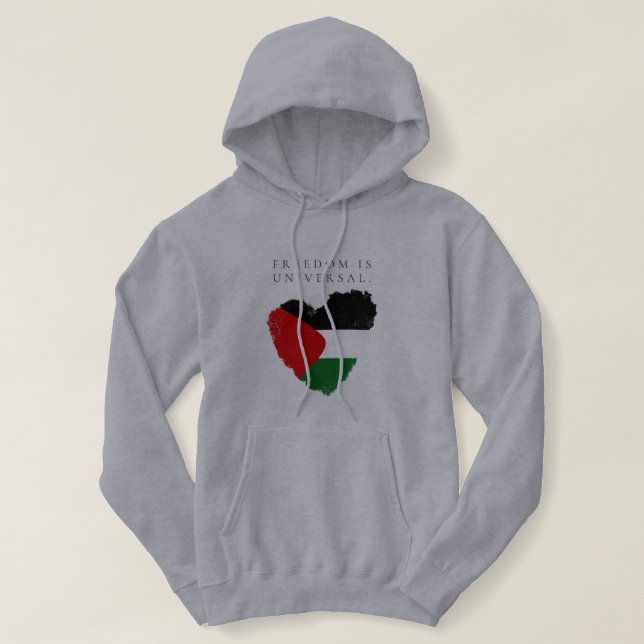 Pull À Capuche « La liberté est universelle » avec le drapeau cœu (Design devant)