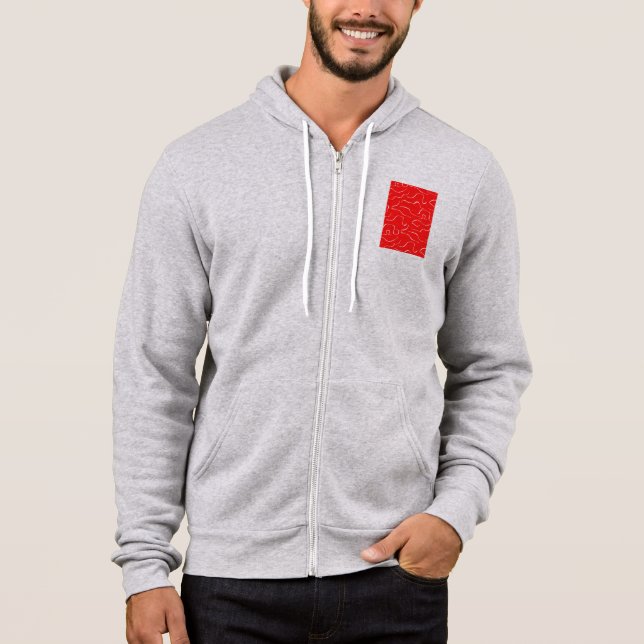 Pull À Capuche La motif rouge et blanche. (Devant)