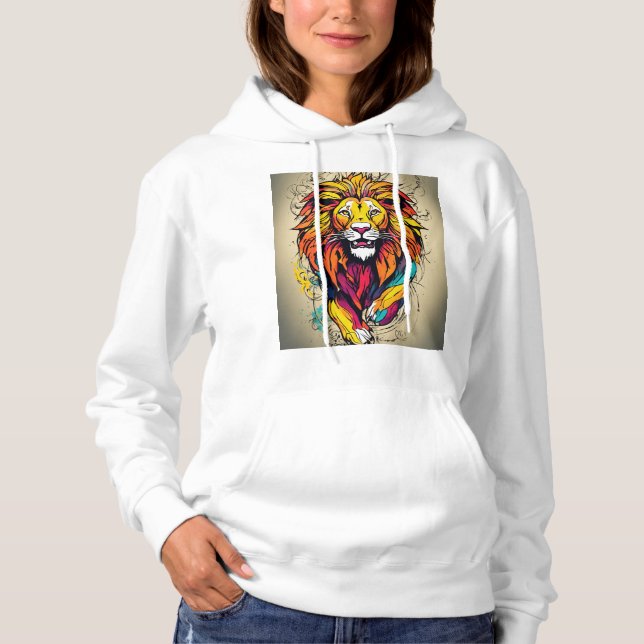 Pull À Capuche la nature urbaine et rebelle du lion (Devant)