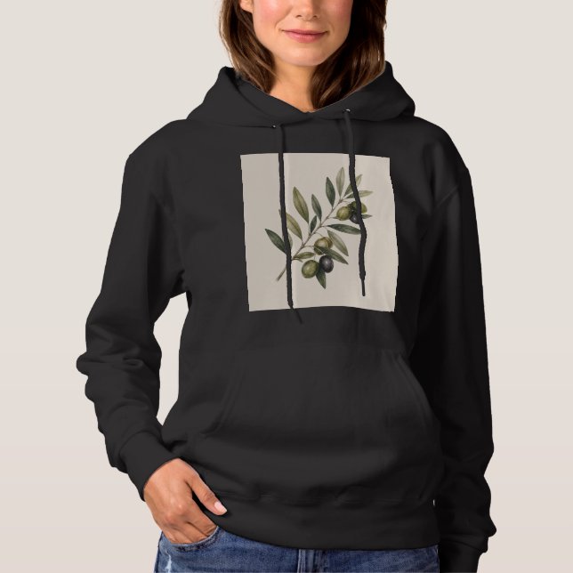 Pull À Capuche La paix grandit ici | Branche d'olive botanique vi (Devant)