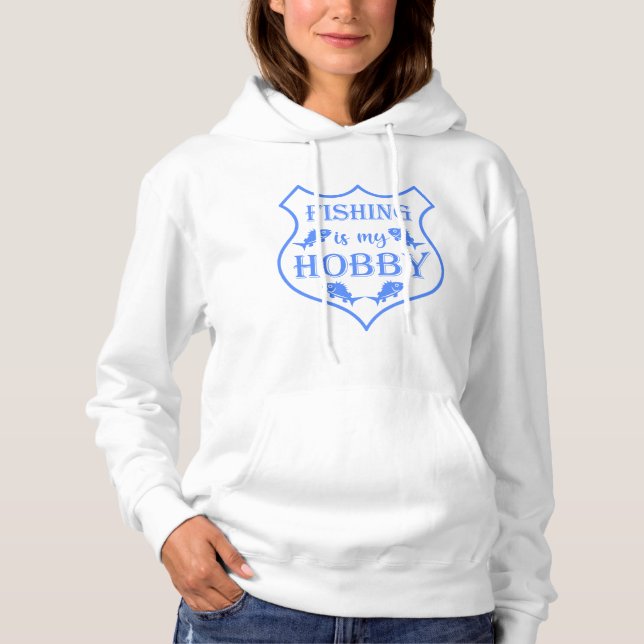 Pull À Capuche La pêche est ma citation de bouclier de loisir sur (Devant)