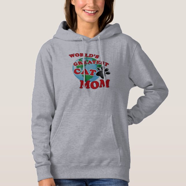 Pull À Capuche La plus grande maman de chat des mondes (Devant)