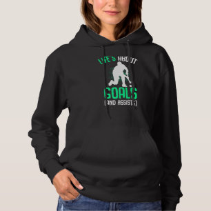 Pull À Capuche La vie à propos des objectifs Joueur de hockey sur