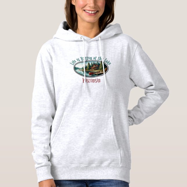 Pull À Capuche La vie est meilleure au lac (Devant)