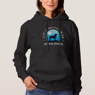 Pull À Capuche La vie est meilleure Boykin Spaniel Vintage Bleu C