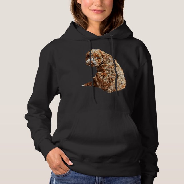 Pull À Capuche Labradoodé mignon yeux chien chiot (Devant)