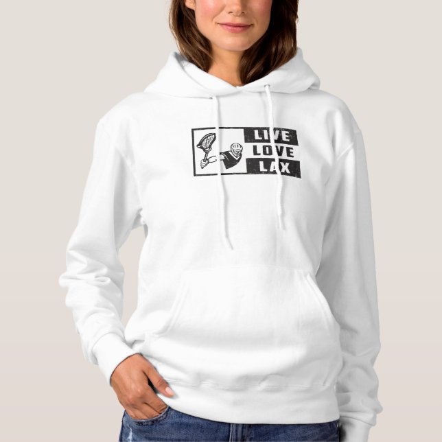 Pull À Capuche Lacrosse Player Team Live Love Lax Funny Idée cade (Devant)