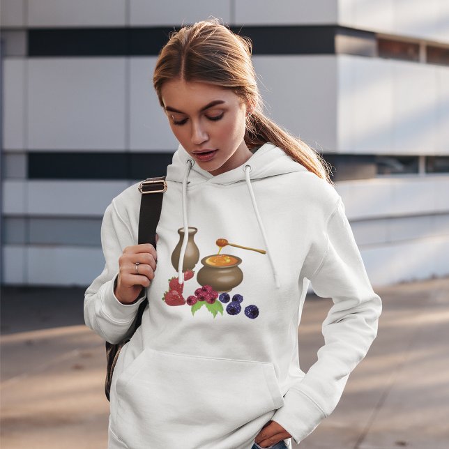 Pull À Capuche Lait et Miel avec Baies Nourriture Rustique (Créateur téléchargé)