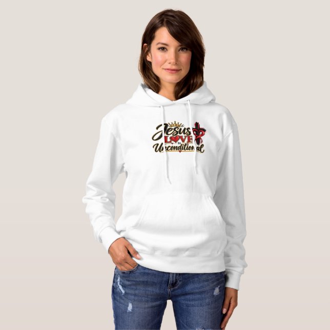 Pull À Capuche L'amour de Jésus est inconditionnel  (Devant entier)