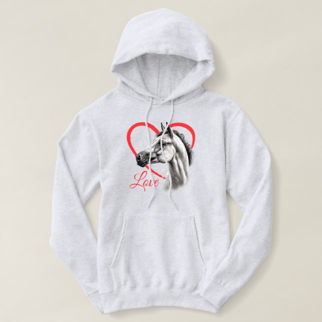 Pull À Capuche L'amour du cheval (Design devant)