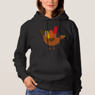 Pull À Capuche Langue des signes américaine Je t'aime Thanksgivin