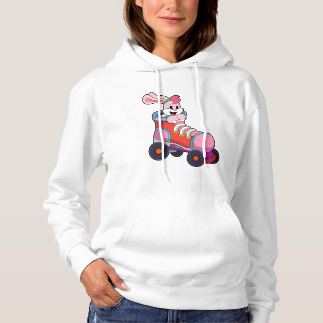 Pull À Capuche Lapin comme Patineur Inline avec Patins Inline (Devant)
