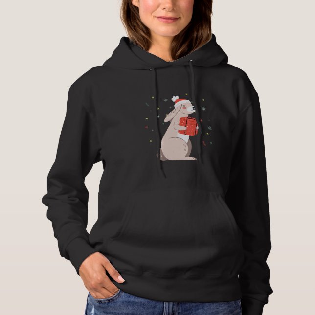 Pull À Capuche Lapin Lapin Gagné Lop Nain Au Père Noël Christ (Devant)