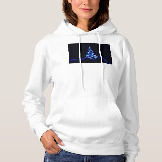Pull À Capuche l'arbre de Noël stylisé et lumineux de SlipperyJoe (Devant)