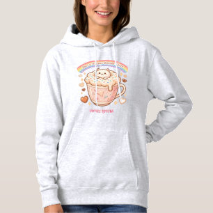 Pull À Capuche Latte Chaton Mignon Café