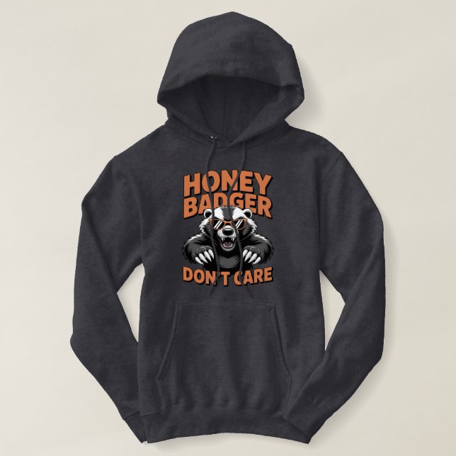 Pull À Capuche Le blaireau à miel s'en fiche | Une anim mignonne  (Design devant)