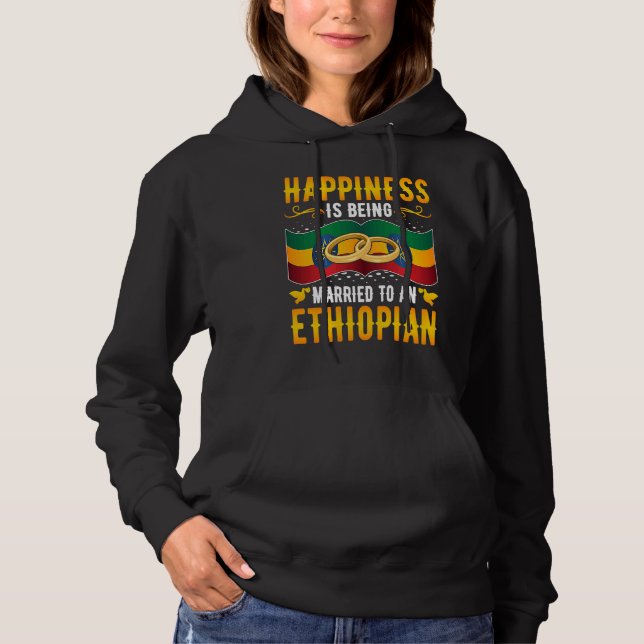 Pull À Capuche Le bonheur, c'est être marié à une Éthiopienne Wi (Devant)