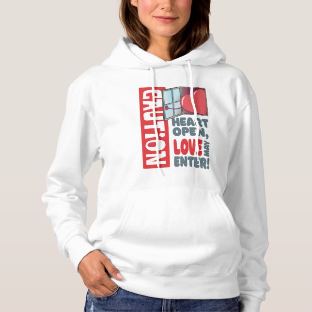 Pull À Capuche Le coeur ouvert, l'amour peut entrer (Saint-Valent (Devant)