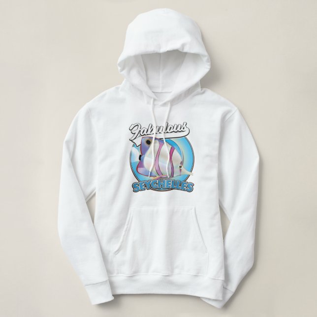 Pull À Capuche Le logo fabuleux du rétro seychellois (Design devant)