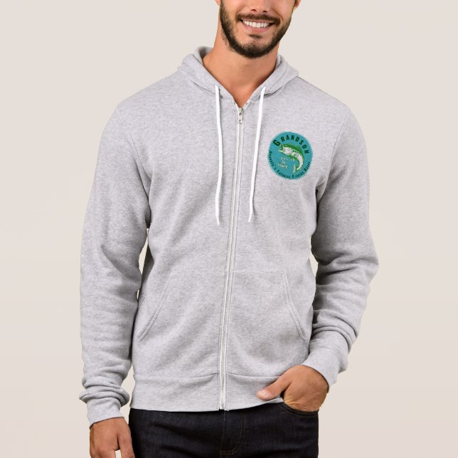 Pull À Capuche Le meilleur compagnon de pêche de Papy (Devant)