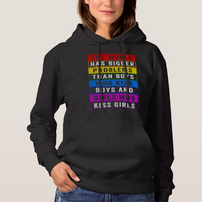 Pull À Capuche Le monde a de plus gros problèmes que gay lesbienn (Devant)