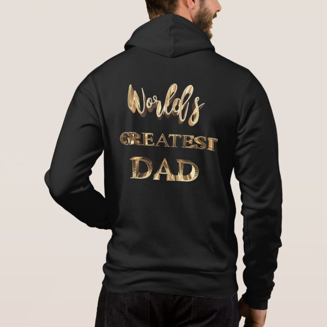 Pull À Capuche Le plus grand papa du monde Elegant Gold Look Text (Dos)