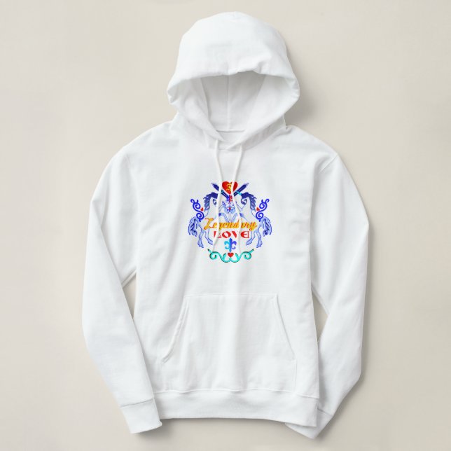 Pull À Capuche ❤️ ✦° ・ 🦄 légendaire Sweatshirt à capuche Love-Un (Design devant)